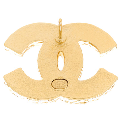 Chanel Metal Enamel CC Earrings Black Gold 4 of 5