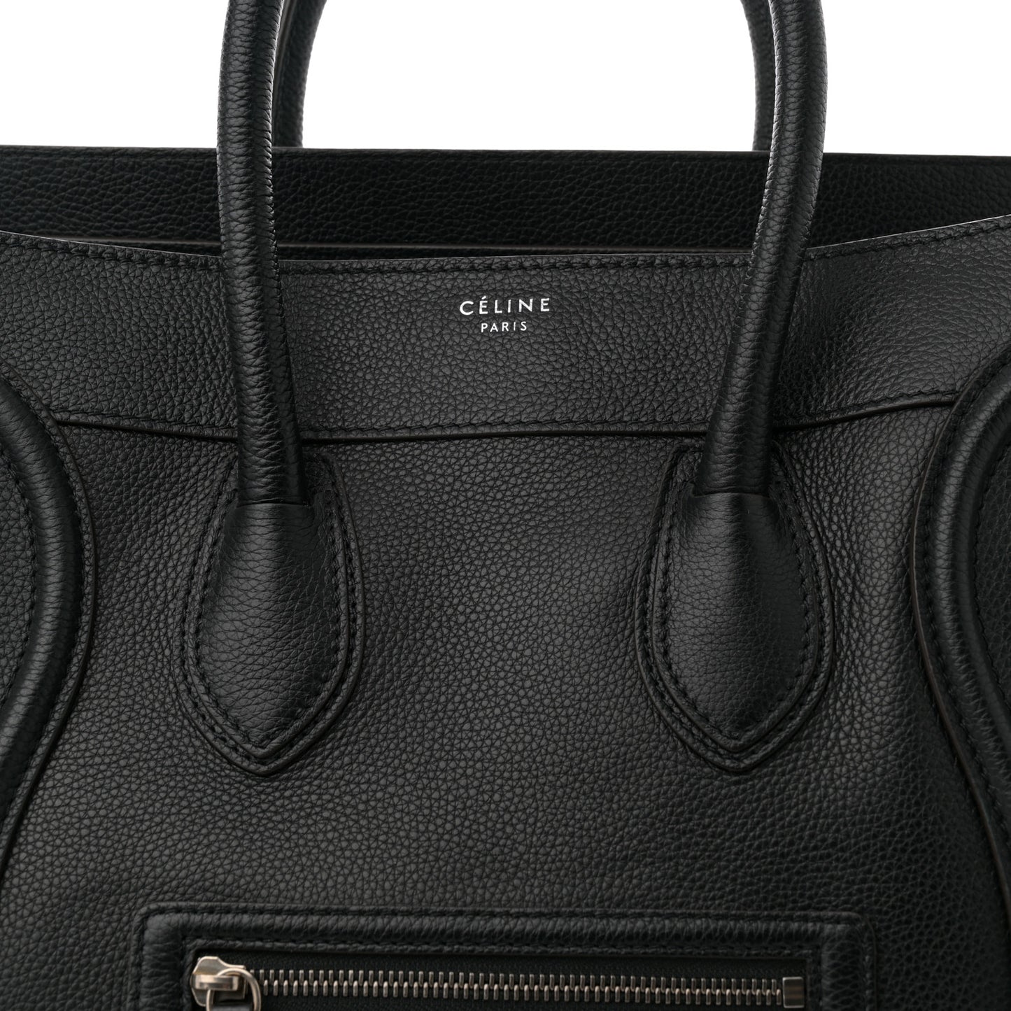 Drummed Calfskin Mini Luggage Black