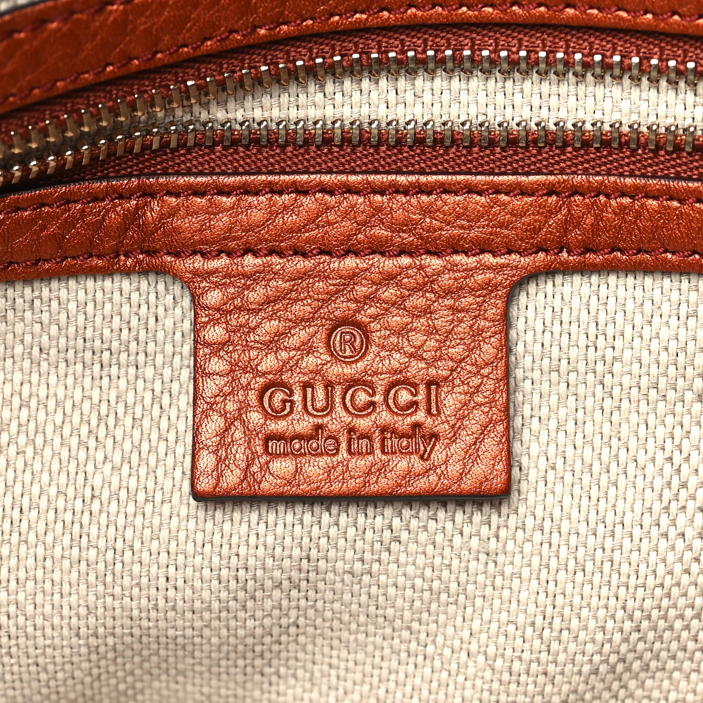 Metallic Pebbled Calfskin Medium Soho Shoulder Bag Orange