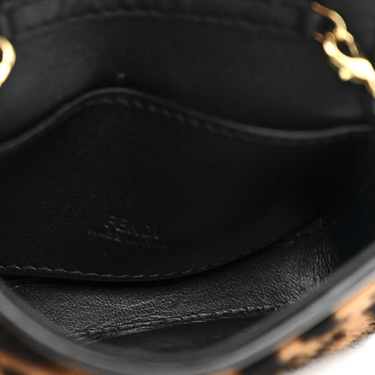 Fendi Sheared Sheepskin Vitello King FF Nano Baguette Charm Tobacco Moro Black 5 of 11