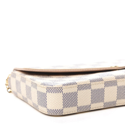 Louis Vuitton Damier Azur Pochette Felicie Chain Wallet Rose Ballerine 6 of 10