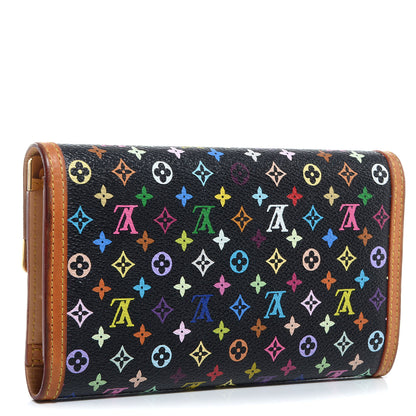 Louis Vuitton Monogram Multicolor Porte Tresor International Wallet Black 3 of 7
