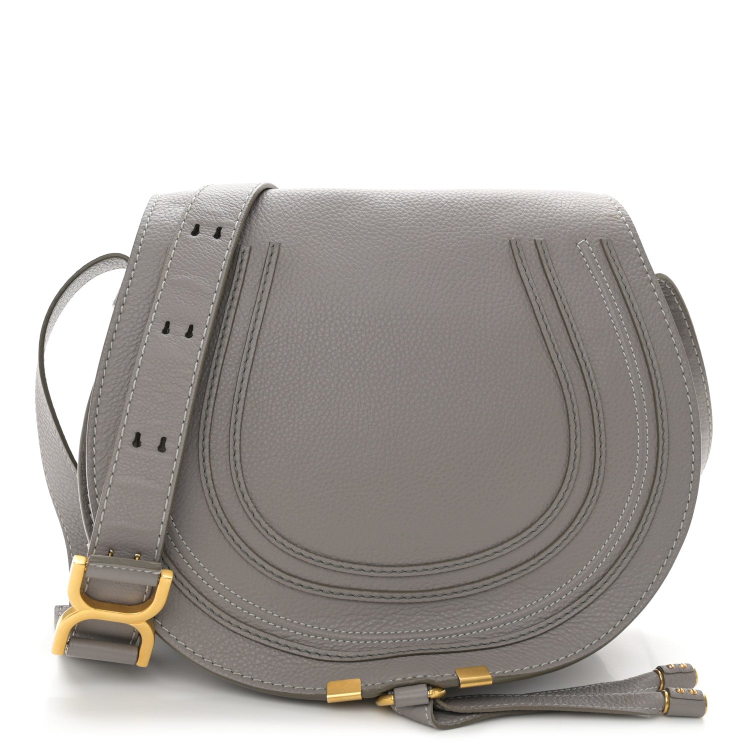 Chloe Calfskin Medium Marcie Round Crossbody Bag Cashmere Grey 1 of 10