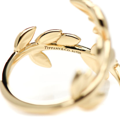 Tiffany 18K Yellow Gold Paloma Picasso Olive Leaf Bypass Ring 54 7 4 of 6