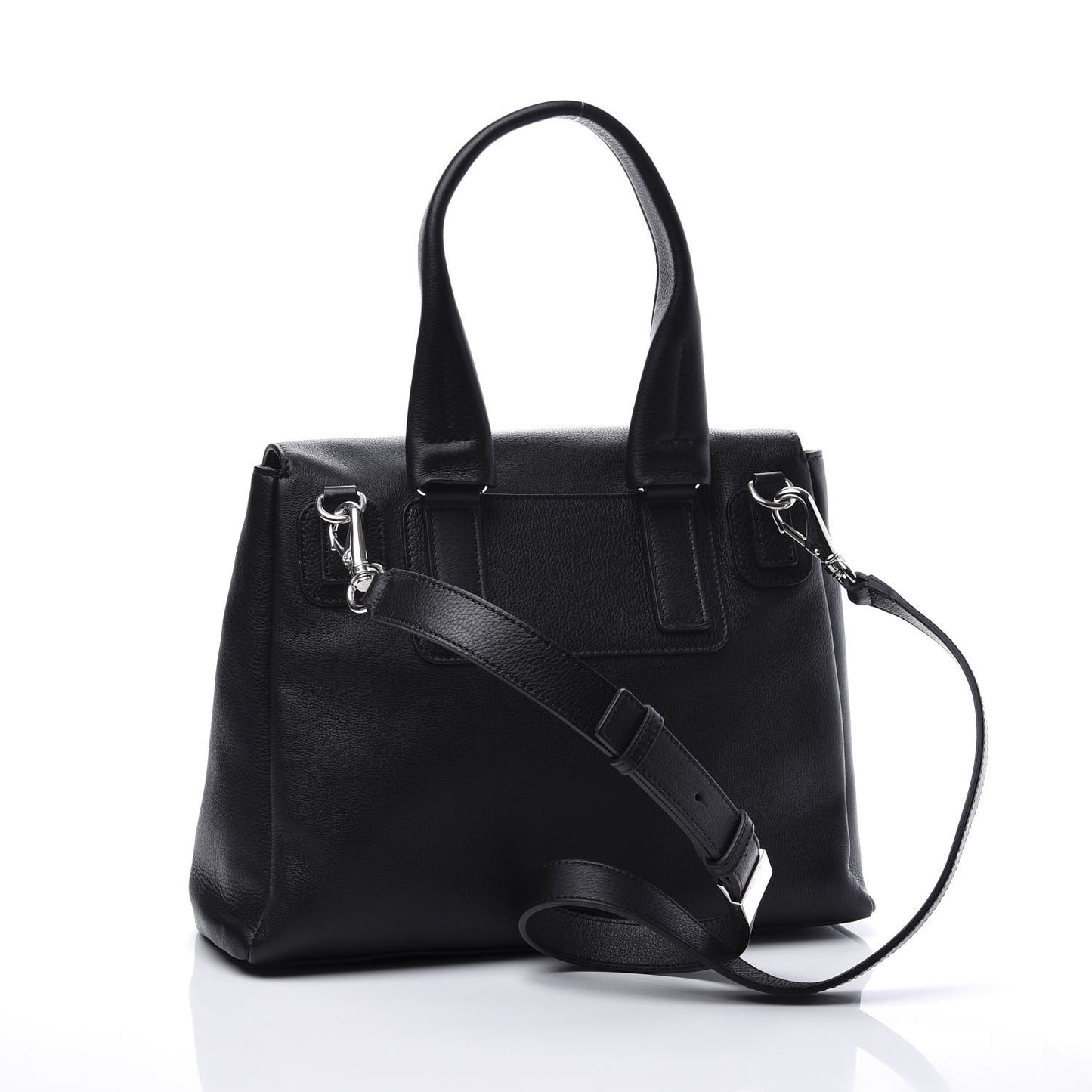 Calfskin Small Pandora Pure Flap Bag Black White