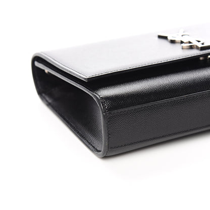 Saint Laurent Grain De Poudre Medium Classic Monogram Kate Satchel Black 6 of 8
