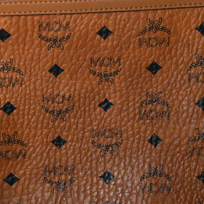 MCM Visetos Liz Shopper Tote Pouch Cognac 8 of 12