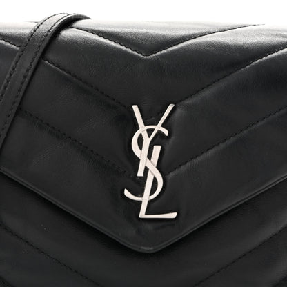 Saint Laurent Calfskin Y Quilted Monogram Toy Loulou Crossbody Bag Black 9 of 13