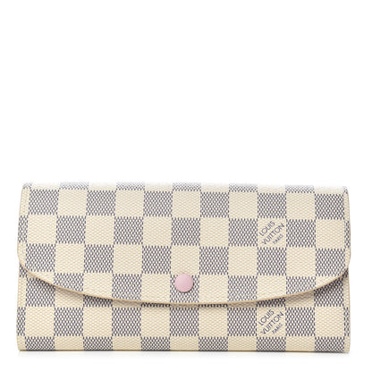 Louis Vuitton Damier Azur Emilie Wallet Rose Ballerine 1 of 9