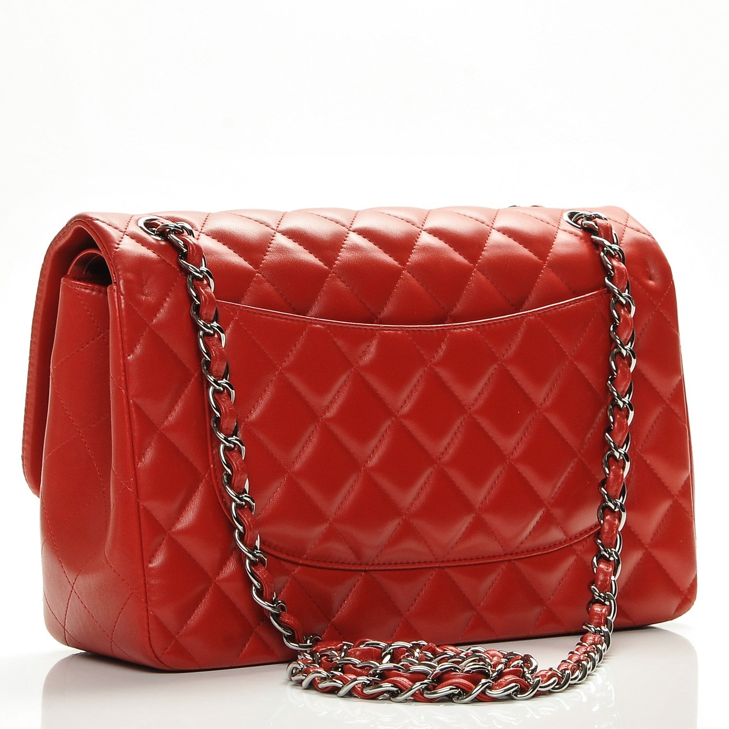 Chanel Lambskin Quilted Jumbo Double Flap Red 3 of 7