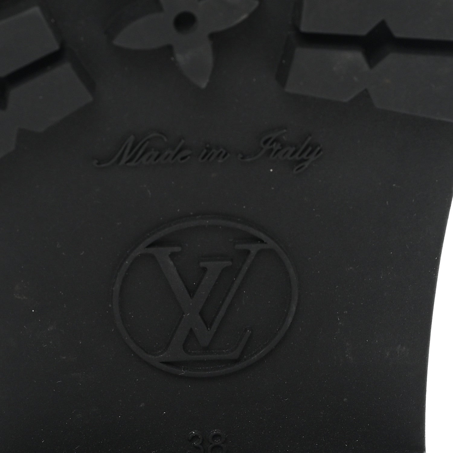 Louis Vuitton Rubber Embossed Monogram Drops Flat Half Boots 38 Black 7 of 8