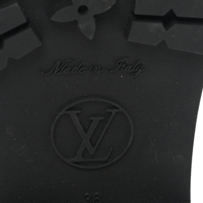 Louis Vuitton Rubber Embossed Monogram Drops Flat Half Boots 38 Black 7 of 8