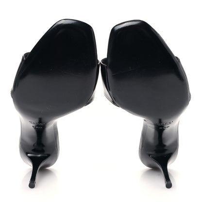 Gucci Calfskin Womens Tess Mid Heel Slide Sandals 8.5 Black 5 of 9