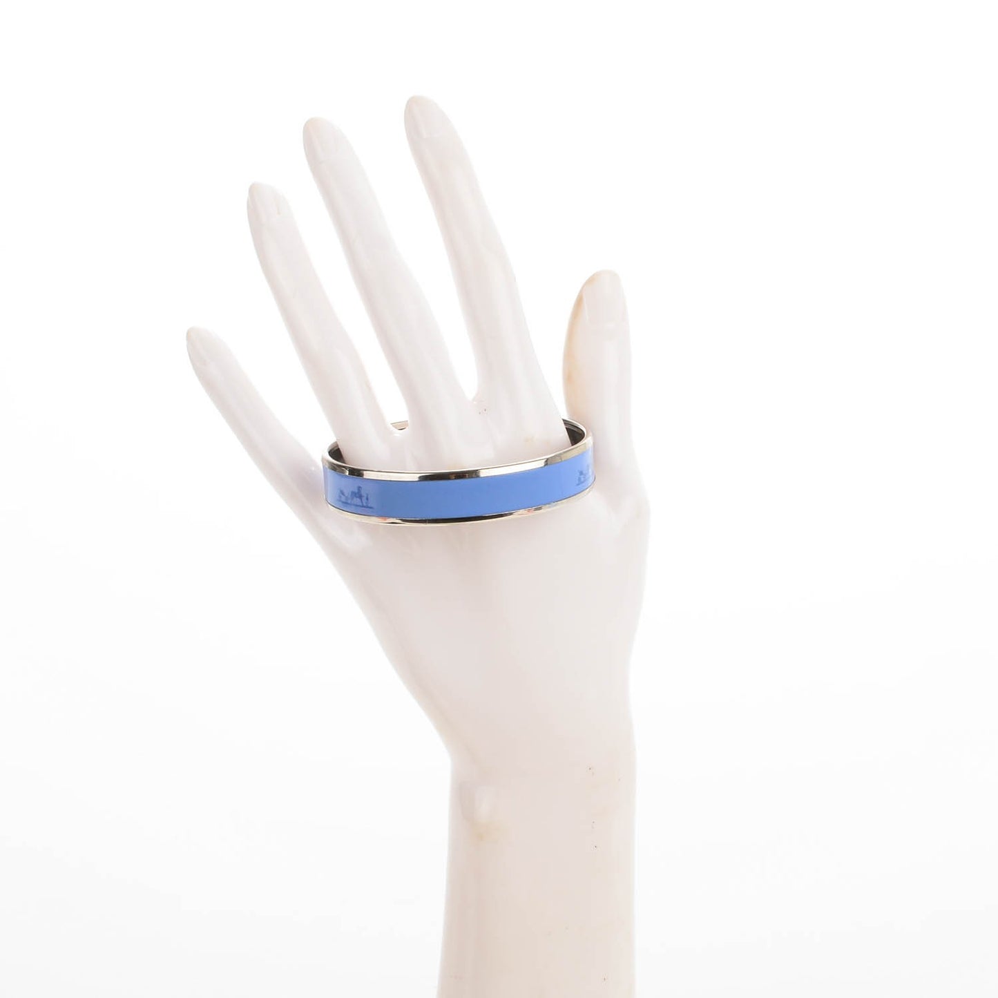 Enamel Printed Narrow Caleche Bracelet 65 Bleu