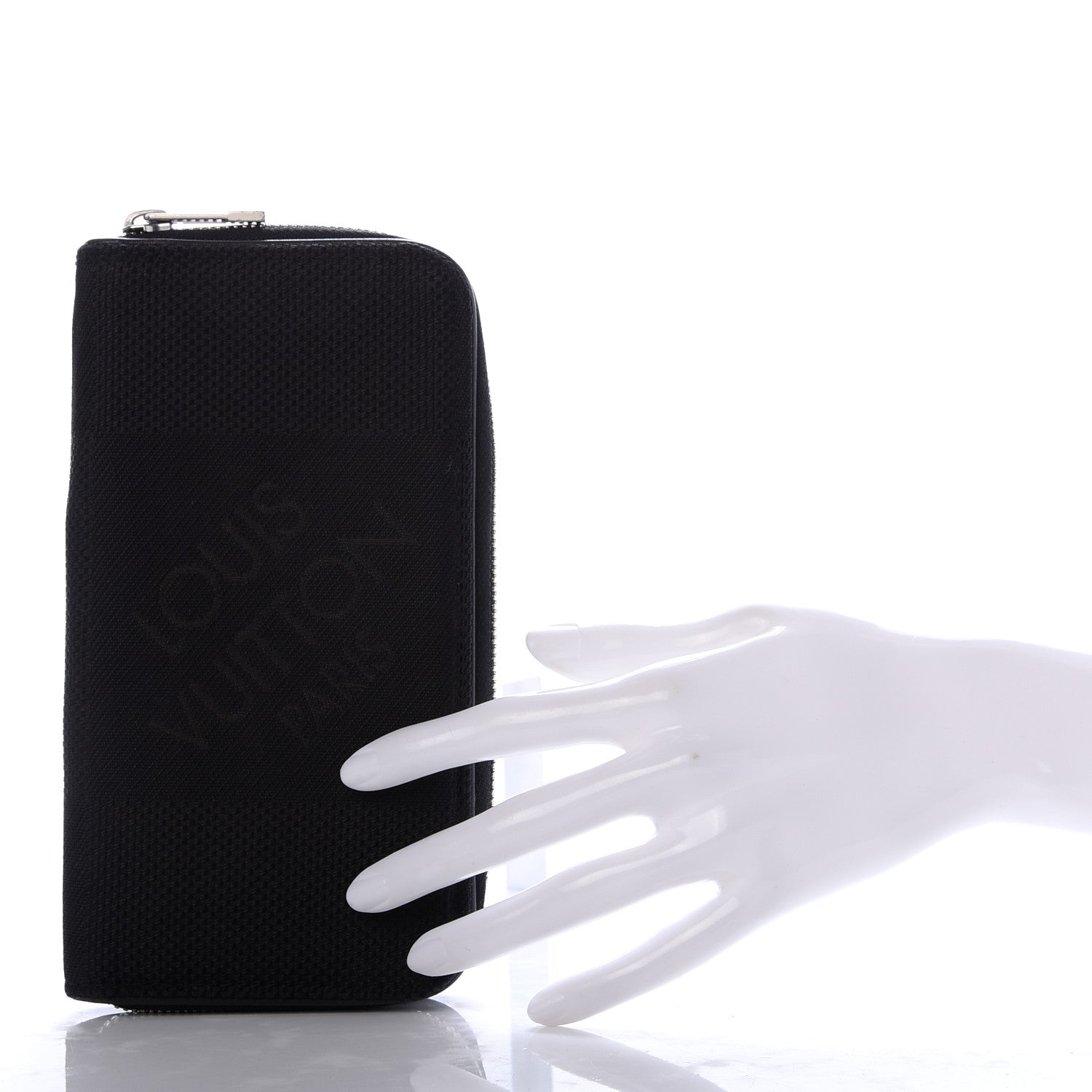 Louis Vuitton Damier Geant Portefeuille Long Zipper Wallet Black 2 of 6