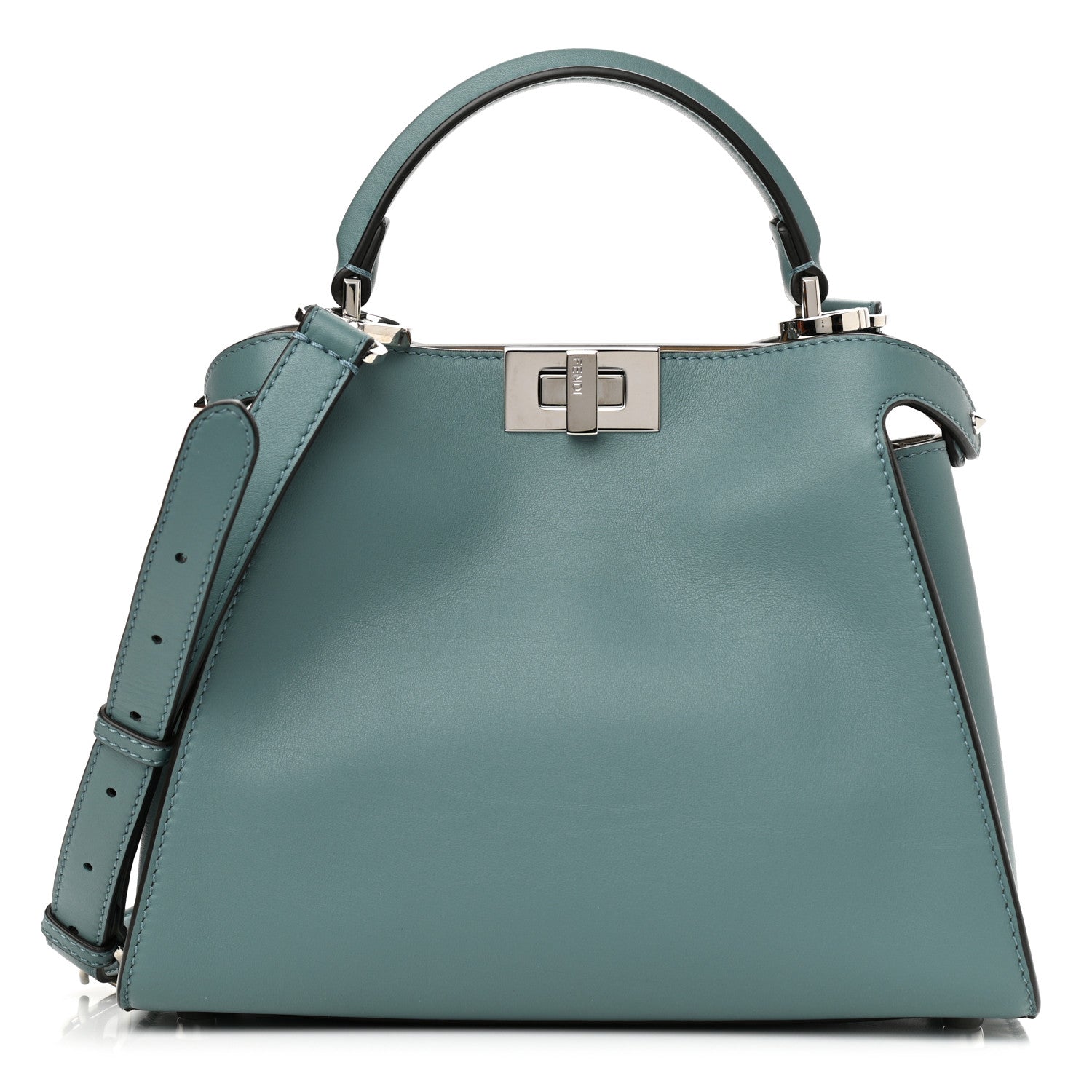 Fendi Vitello Tahiti Burro Bi-Color Medium Peekaboo Iconic Essentially Satchel Pound Sand Nuvola 1 of 8