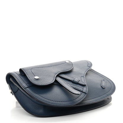 Christian Dior Grained Calfskin Saddle Pouch Blue 4 of 12