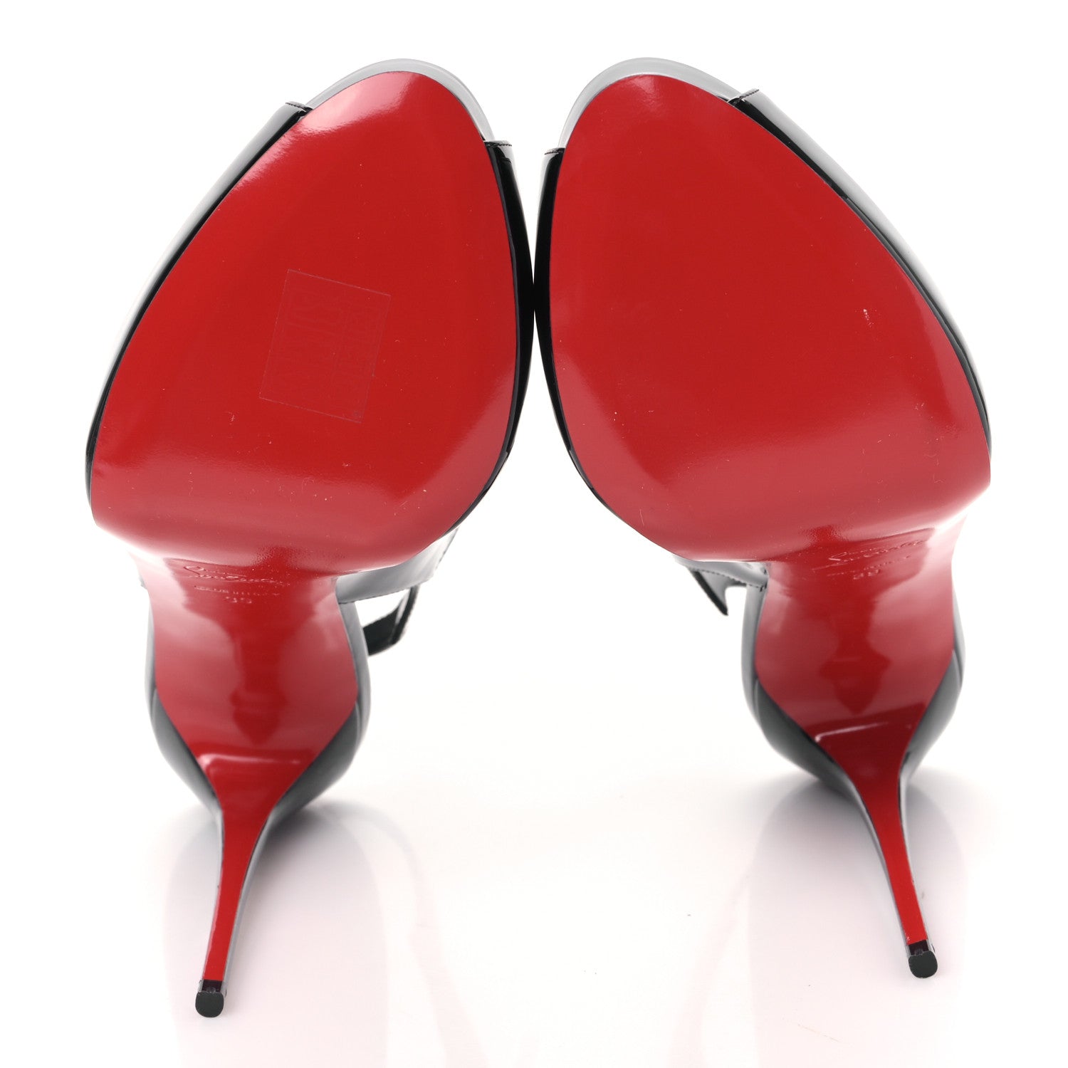 Christian Louboutin Patent Hot Chick Slingback Platform Peep Toe 120 Pumps 39 Black 5 of 8