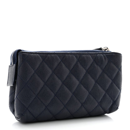 Chanel Caviar Quilted Cosmetic Case Navy 3 of 8