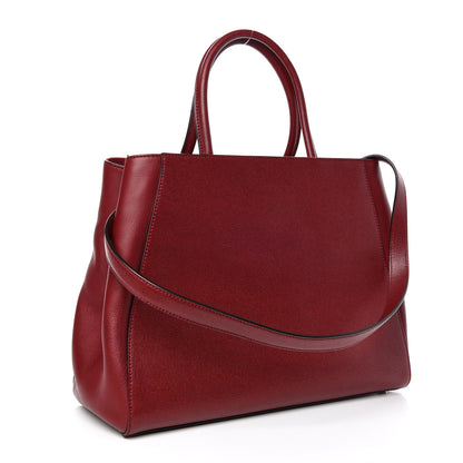 Fendi Vitello Elite Regular 2Jours Tote Rosso Scuro Ciliegia 3 of 9