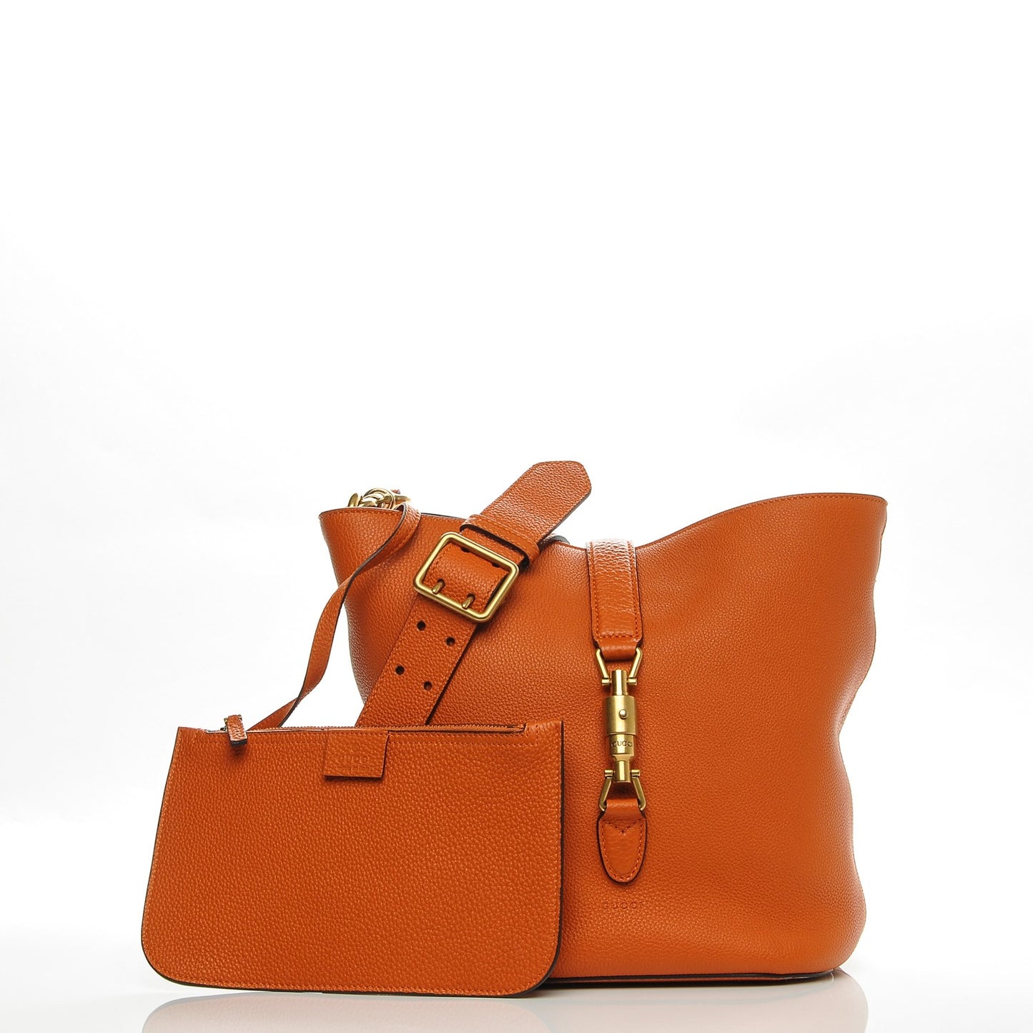 Soft Grained Calfskin Small Jackie Bucket Bag Orange