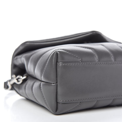Saint Laurent Calfskin Y Quilted Monogram Toy Loulou Crossbody Bag Storm 6 of 10