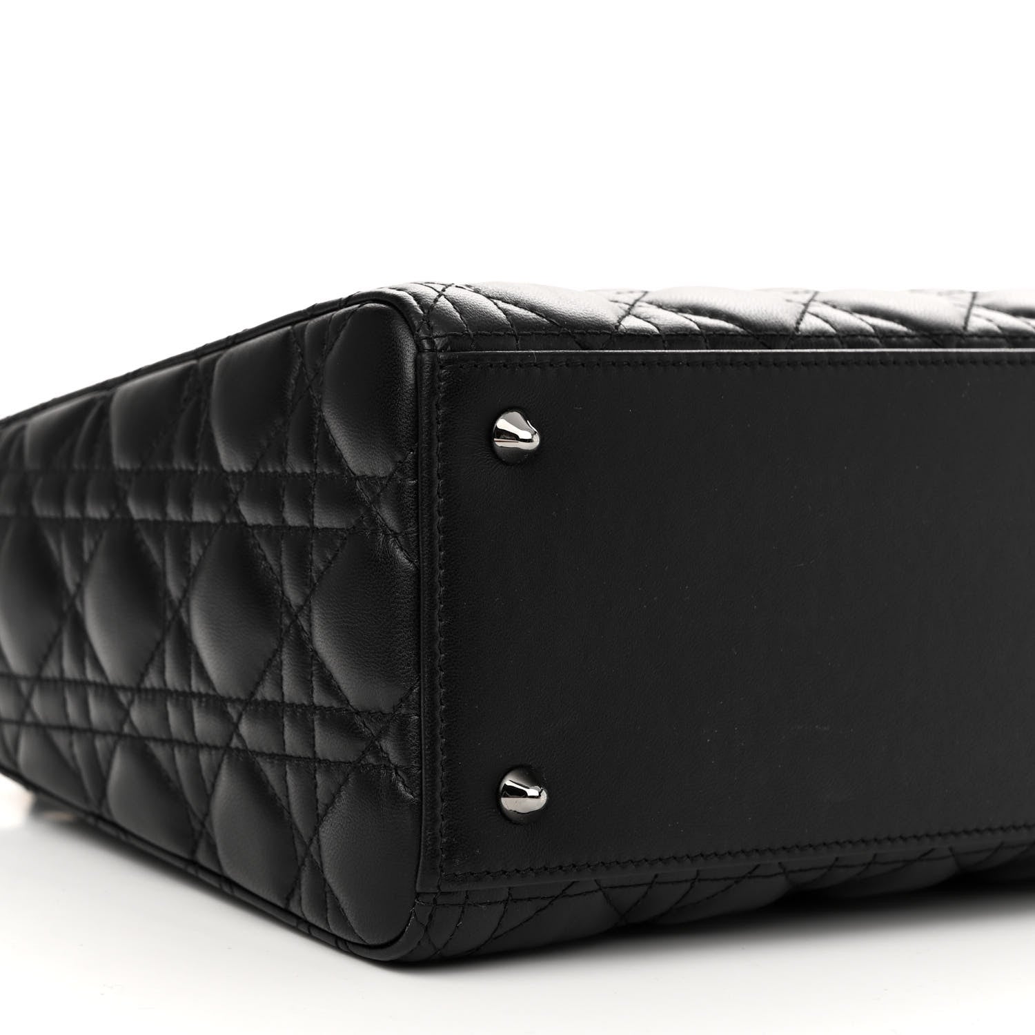 Christian Dior Lambskin Cannage Medium Lady Dior Black 9 of 12