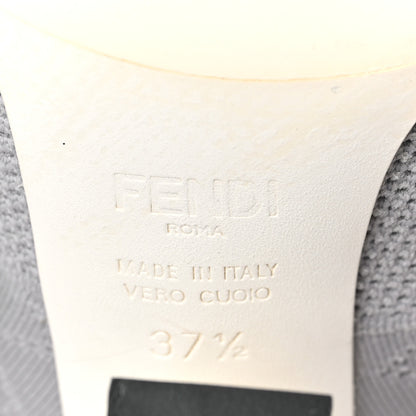 Fendi Stretch Fabric Knit embroidered Sock Openwork Booties 37.5 Grey Multicolor 6 of 6