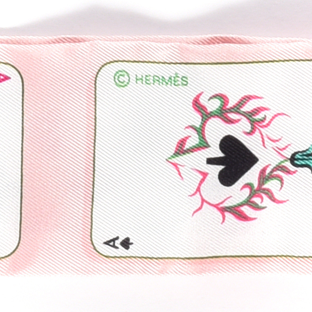 Hermes Silk Jeu de Cartes Twilly Rose Nacre Fuchsia Rouge 3 of 4