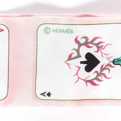 Hermes Silk Jeu de Cartes Twilly Rose Nacre Fuchsia Rouge 3 of 4