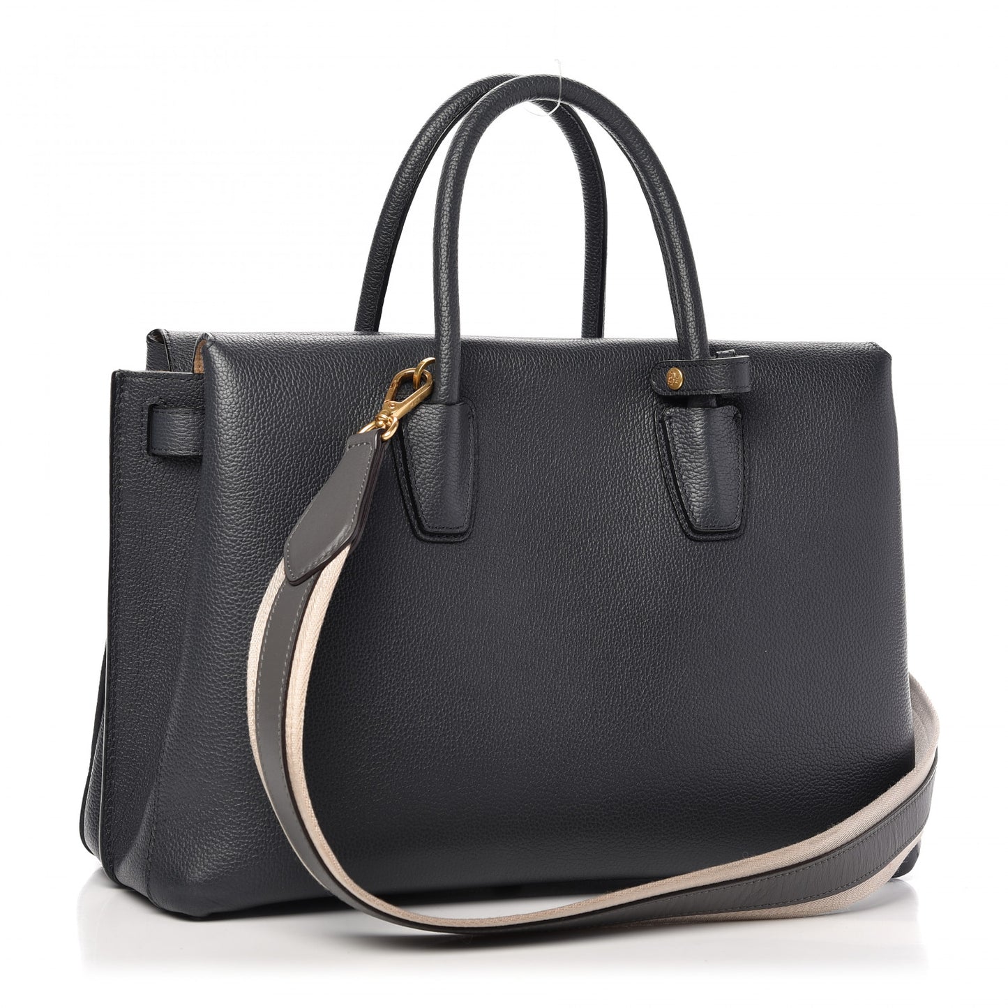 Grained Calfskin Large Milla Tote Phantom Grey