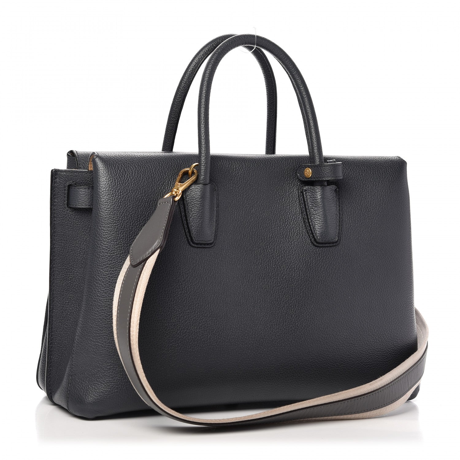 MCM Grained Calfskin Large Milla Tote Phantom Grey 3 of 9