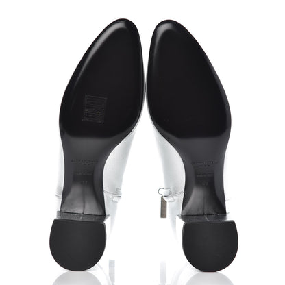 Saint Laurent Metallic Calfskin Loulou 50 Ankle Booties 37 Silver 5 of 10
