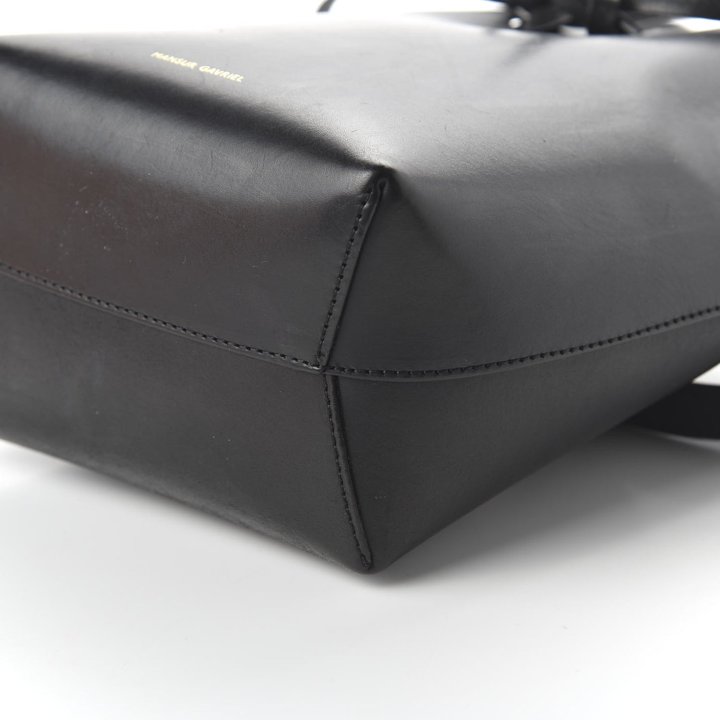Vegetable Tanned Calfskin Mini Mini Bucket Bag Black Flamma