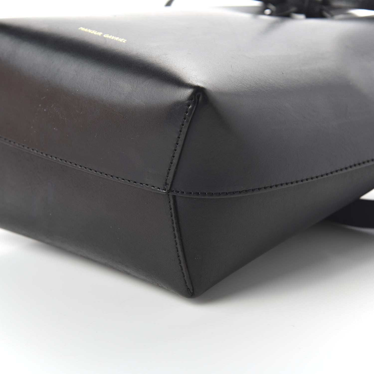 Mansur Gavriel Vegetable Tanned Calfskin Mini Mini Bucket Bag Black Flamma 7 of 10