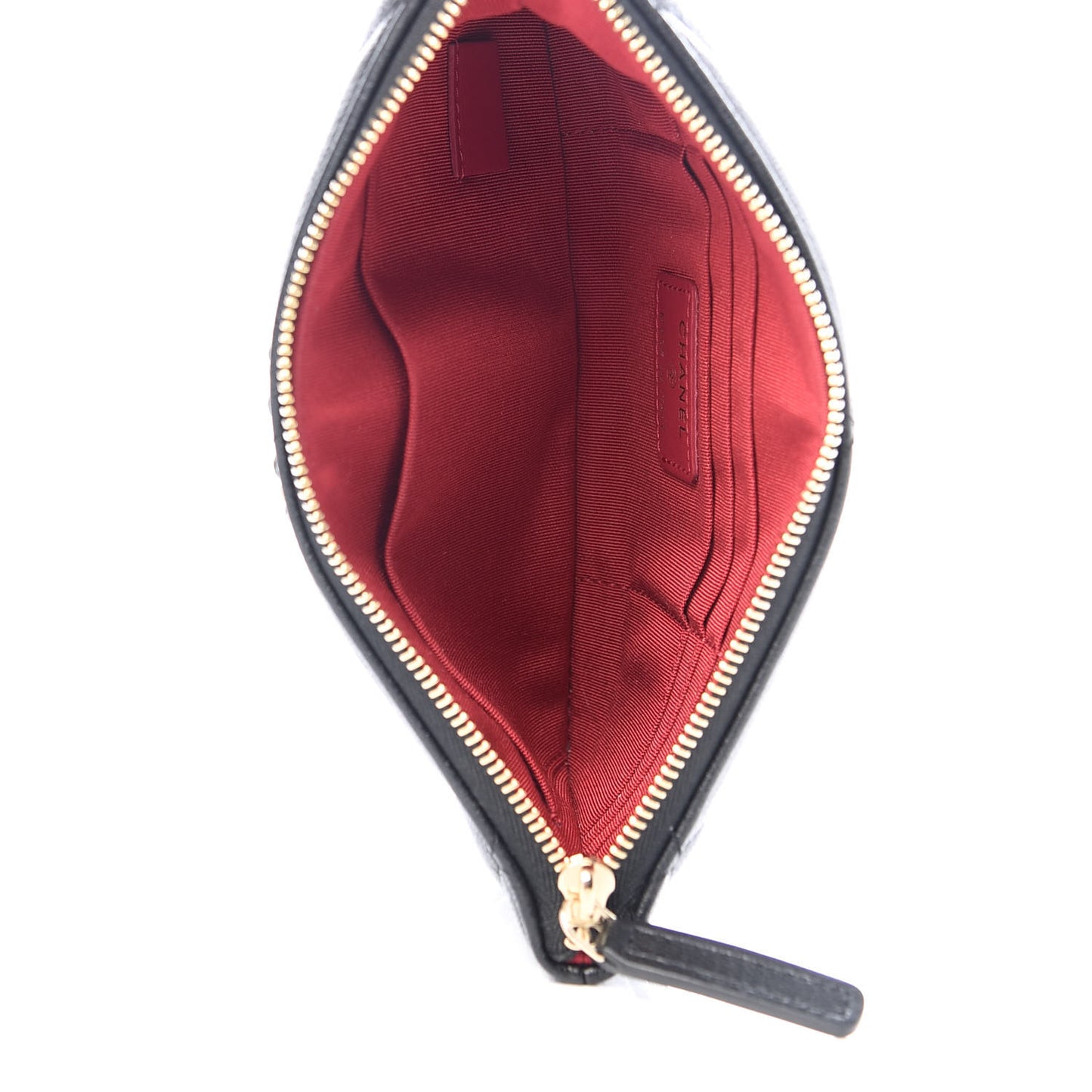 Shiny Goatskin Quilted Small Chanel 19 Pouch Black