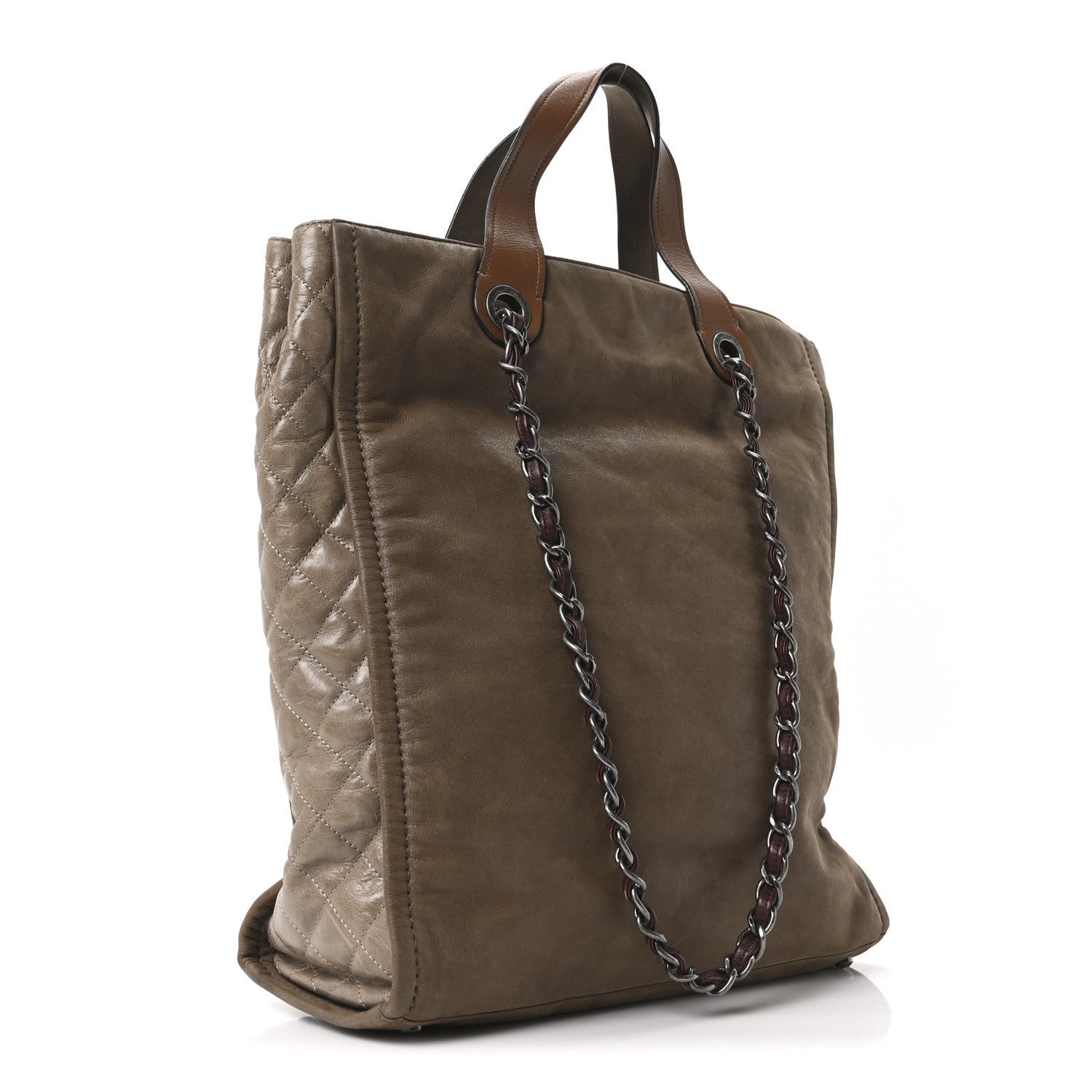 Chanel Iridescent Calfskin In The Mix Tall Tote Khaki 3 of 10
