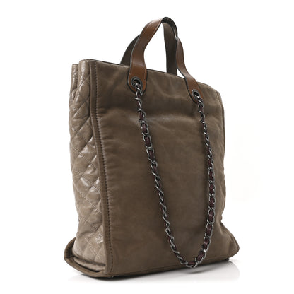 Chanel Iridescent Calfskin In The Mix Tall Tote Khaki 3 of 10