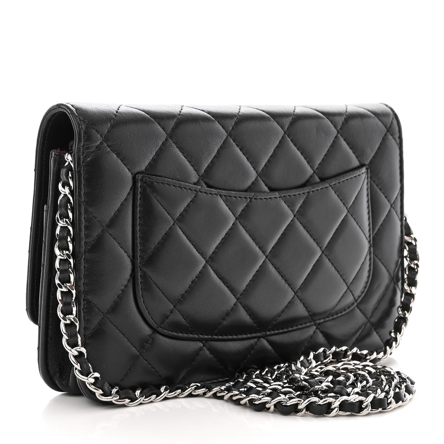 Chanel Lambskin Quilted Wallet On Chain WOC Black 3 of 16