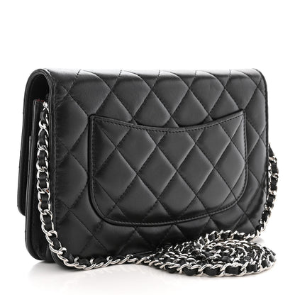 Chanel Lambskin Quilted Wallet On Chain WOC Black 3 of 16