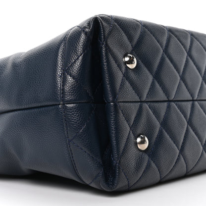 Chanel Soft Caviar CC Medium Top Handle Tote Navy Blue 10 of 11