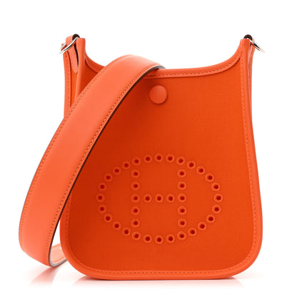 Hermes Toile Officier Swift Neo Evelyne TPM Jaune D'Or Feu Orange Minium 1 of 11