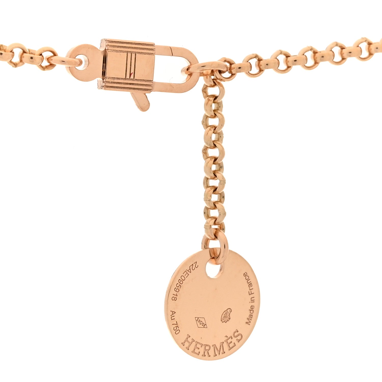 Hermes 18K Rose Gold PM Kelly Clochette Necklace 8 of 12