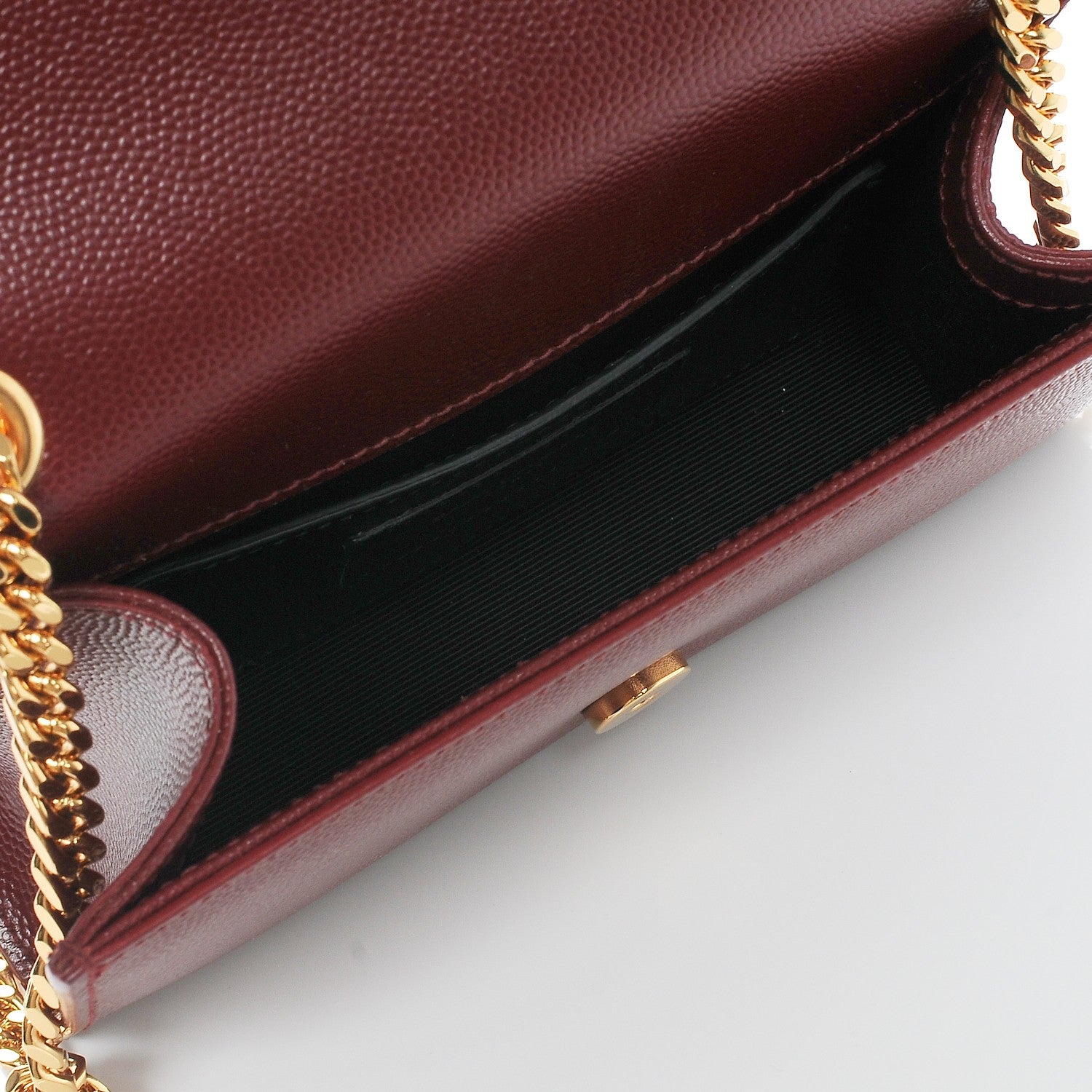 Saint Laurent Grain De Poudre Small Monogram Kate Satchel Oxblood 5 of 7