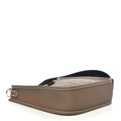 Hermes Taurillon Clemence Amazone Evelyne TPM Etoupe Bleu Indigo 4 of 10