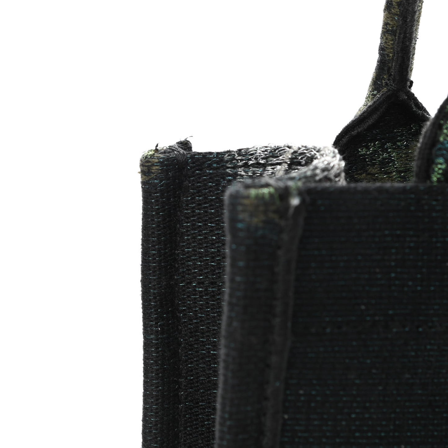 Canvas Tie And Dior Vertical Book Tote Green Multicolor