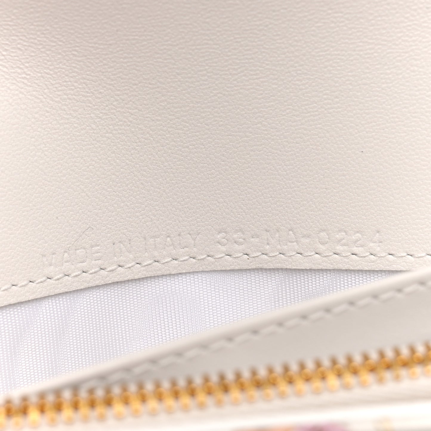 Calfskin Caro Freesia Long Wallet White Multicolor
