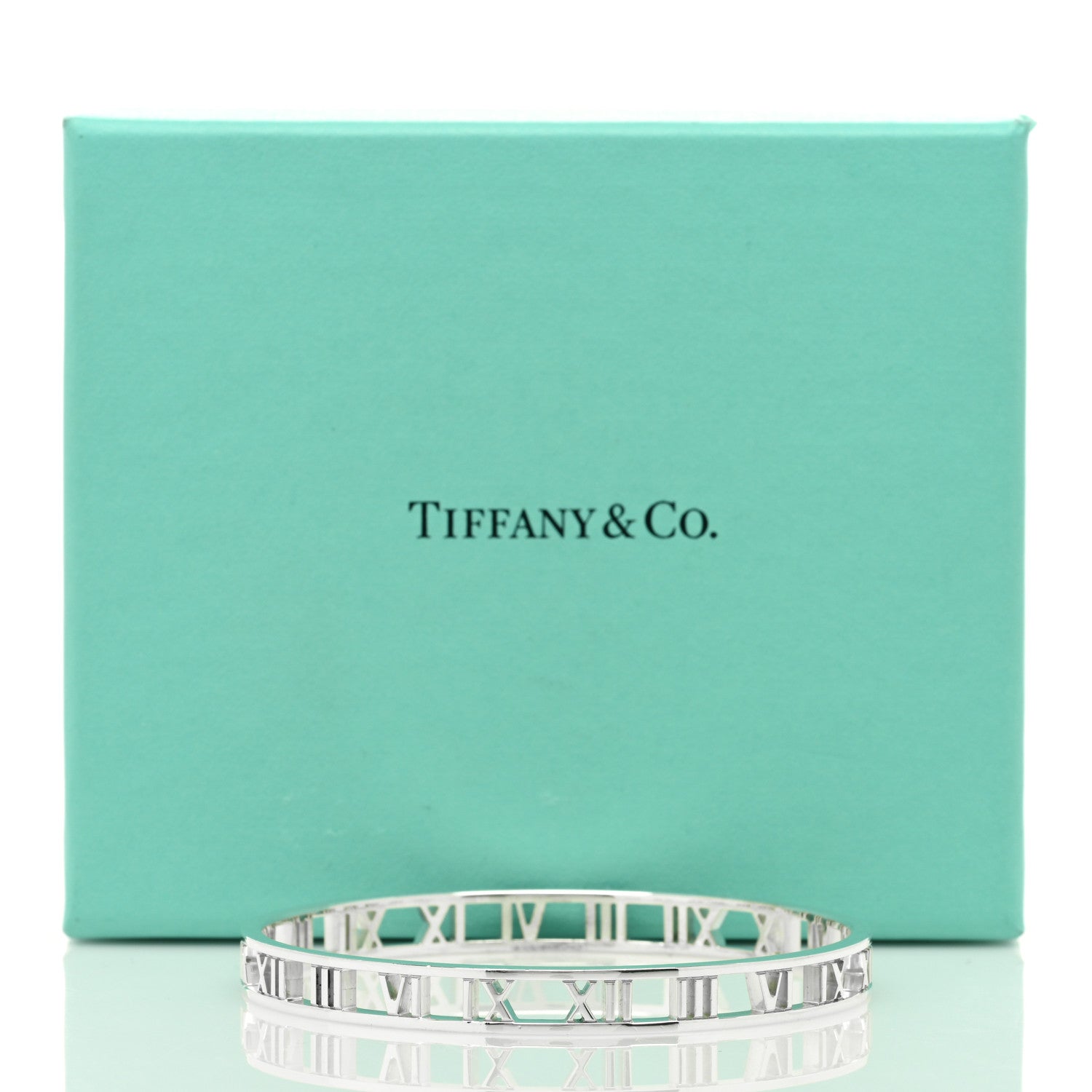Tiffany Sterling Silver Narrow Atlas Open Bangle Bracelet 4 of 4
