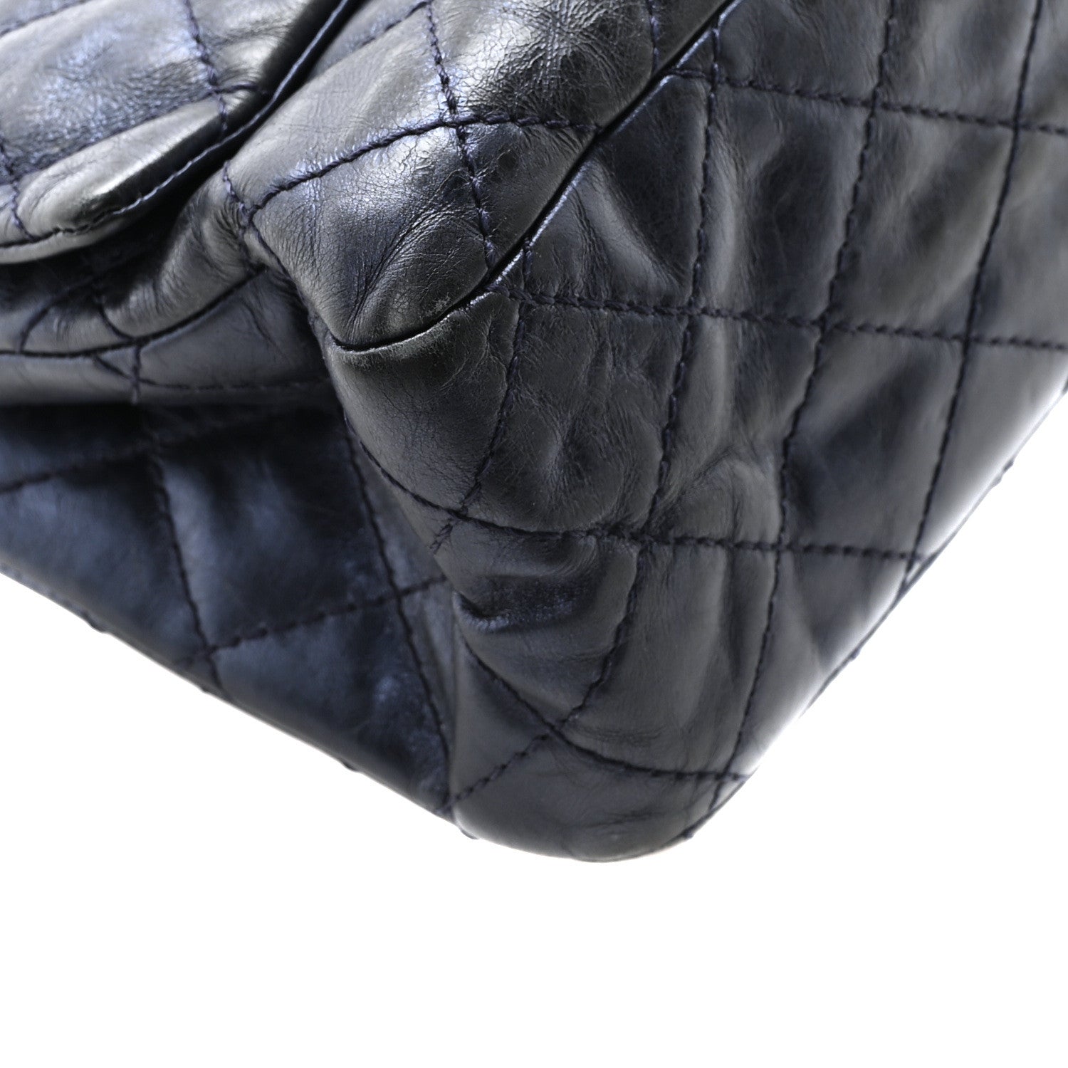 Chanel Metallic Aged Calfskin Quilted 2.55 Reissue 226 Flap Blue 9 of 10