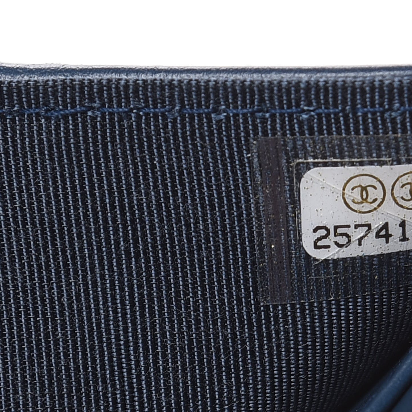 Metallic Caviar Quilted Compact Flap Wallet Dark Blue